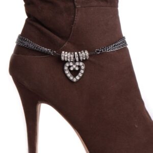 A close up of the heel of a pair of brown boots