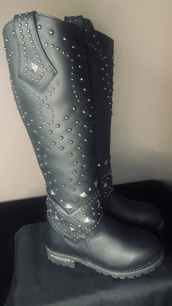 A close up of the bottom of a pair of boots