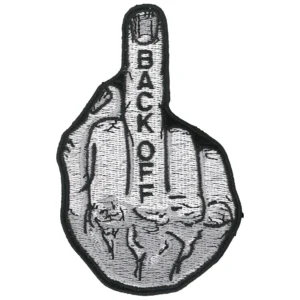 A black and white picture of a finger pointing back