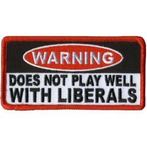 A red and black warning sign with the words " warning " on it.