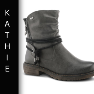 A pair of boots with the name kathie on them.