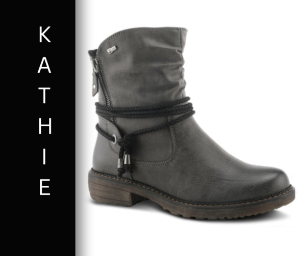 A pair of boots with the name kathie on them.