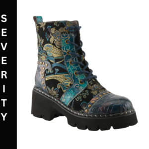 A pair of boots with floral designs on them.