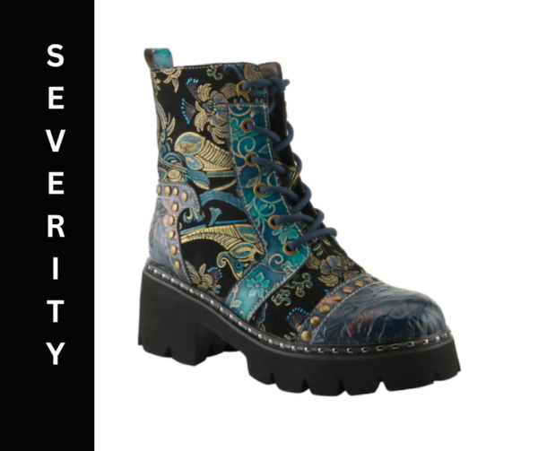 A pair of boots with floral designs on them.