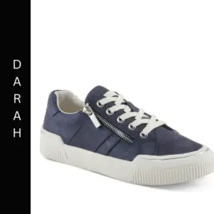 A pair of shoes with laces and zippers.