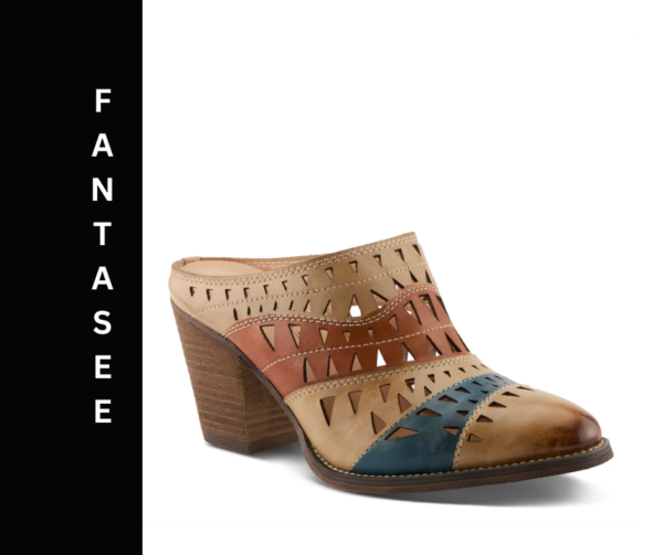 A pair of shoes with cut outs on them.