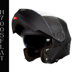 A black motorcycle helmet with the words " h 7 0 0 5 flat ".